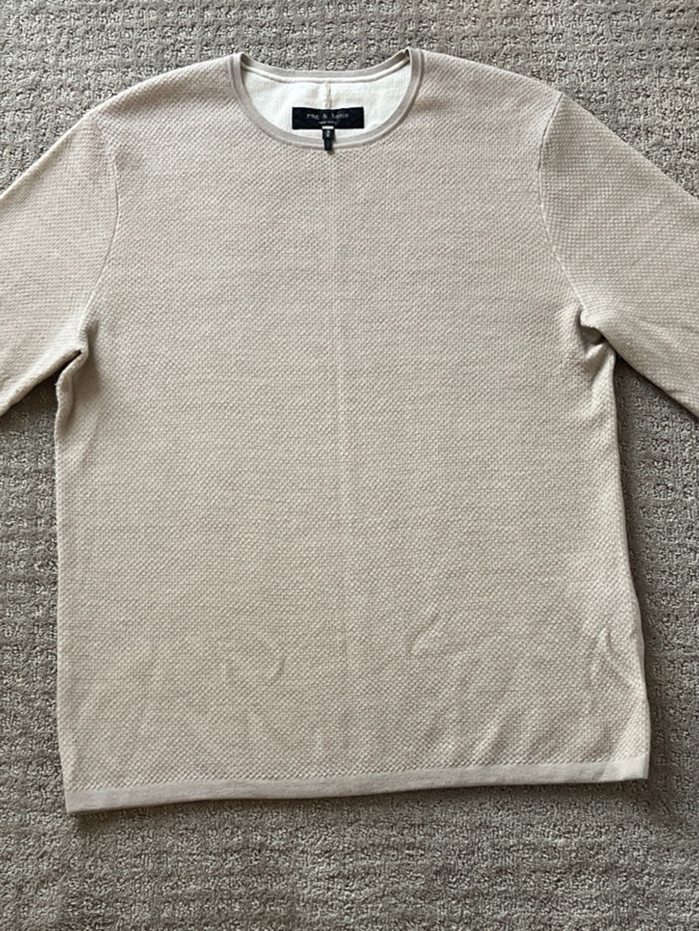 rag & bone Men's Crewneck Sweater in Light Beige